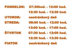 Stránkové hodiny počas letných prázdnin 1